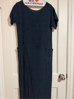 Christy Dawn Seaton Navy Short-Sleeve Pocket Maxi Dress